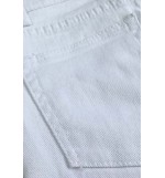 White Rolled Hem Single Breasted Skinny Denim Shorts